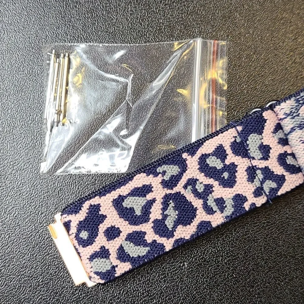 Fitbit Watch Band - Blue, Pink and Gray Leopard Design